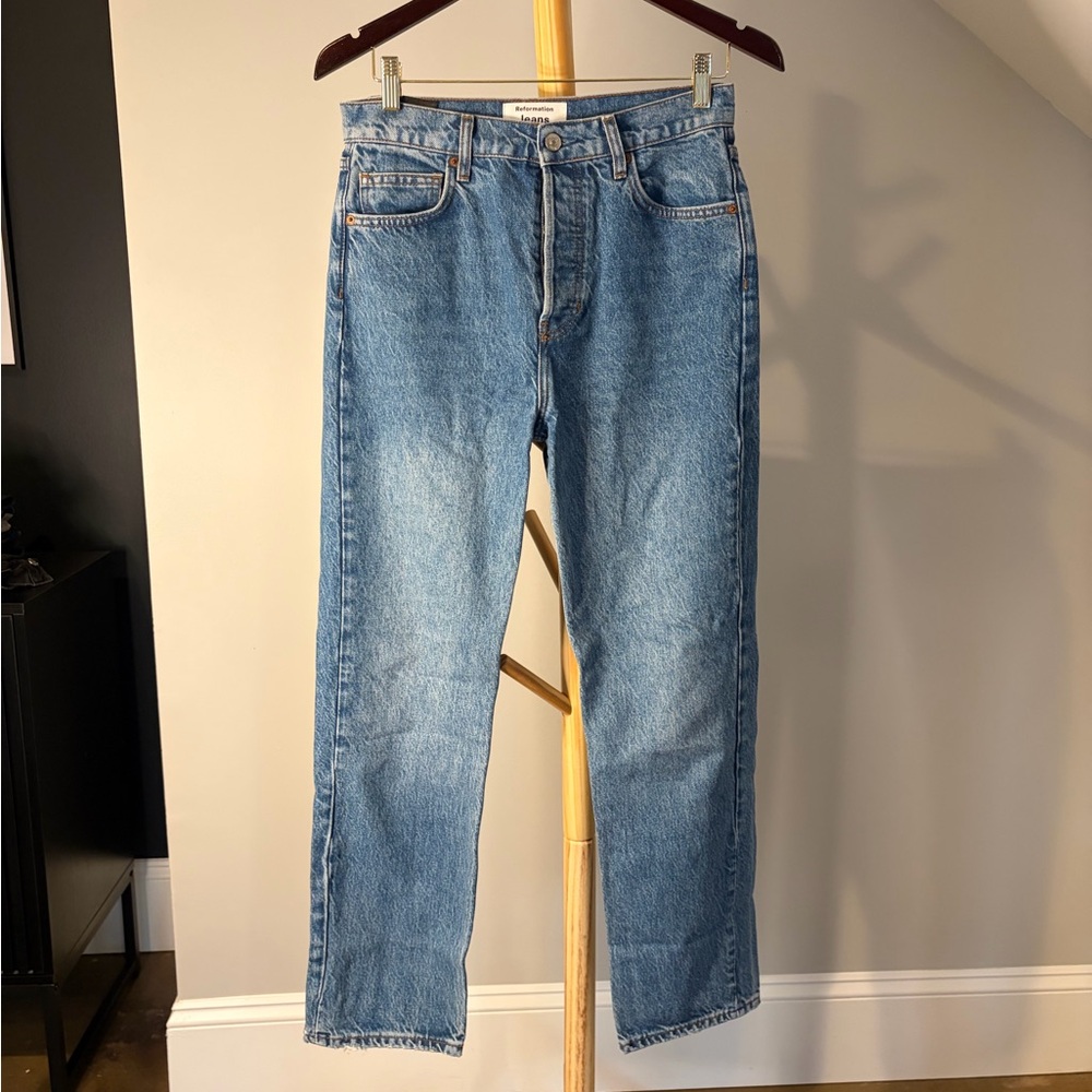 REFORMATION Classic Blue Denim Jeans